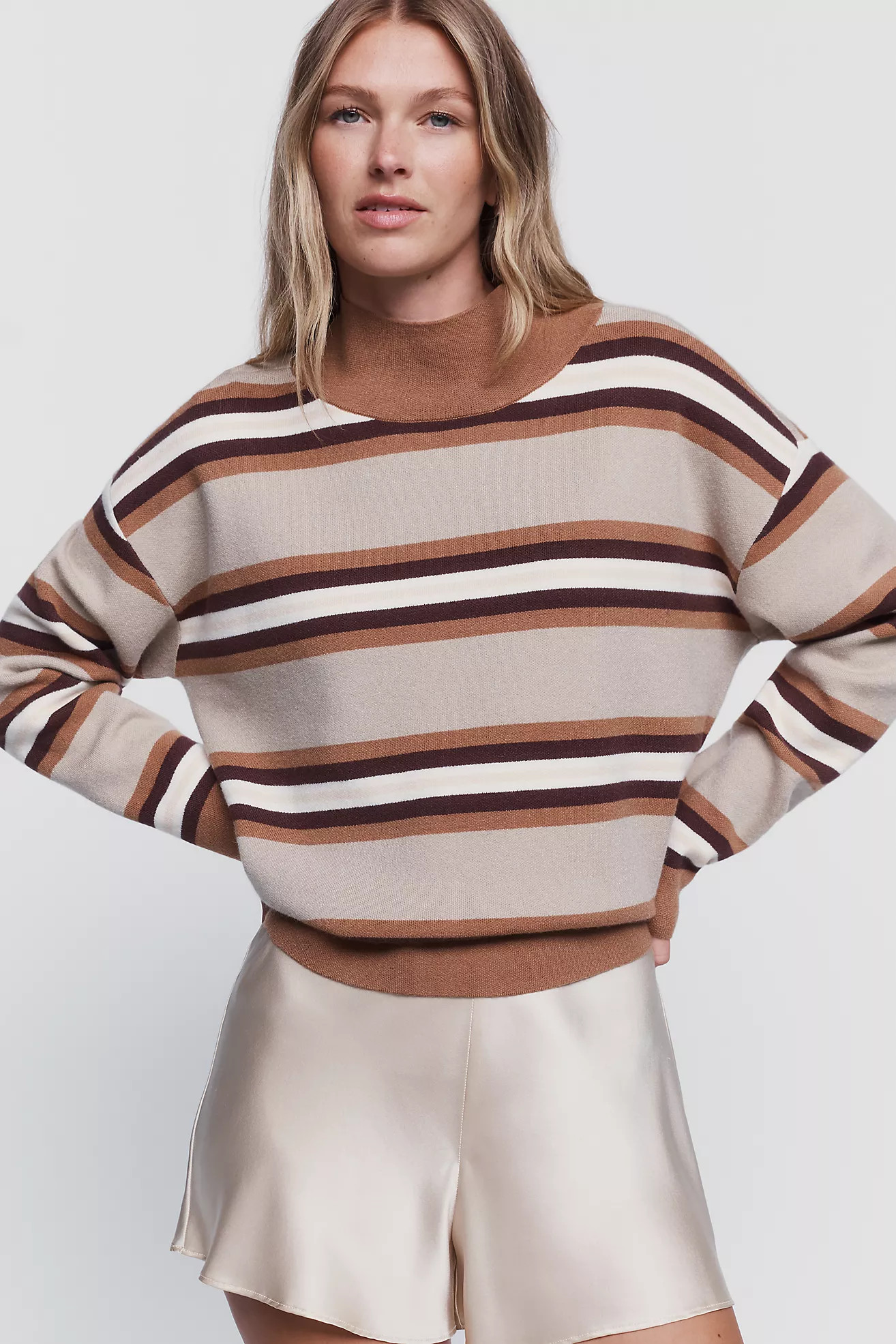 Maeve Carys Mock Neck Sweater By Maeve in White Size S P | Anthropologie (US)