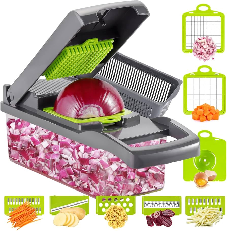 Ourokhome Vegetable Chopper Onion Cutter, 12 in 1 Professional Mandoline Slicer for Kitchen, Mult... | Amazon (US)