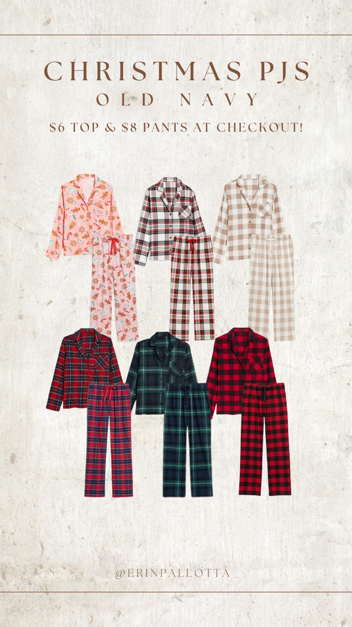 Christmas pajamas are on sale this weekend at Old Navy! These sets are usually $45 but the individual pieces are on sale for a total of $14. Plus, they’re part of the Match the Fam collection & those are on sale as well! These are a perfect gift for you or someone you love.

#LTKSaleAlert #LTKGiftGuide #LTKHoliday