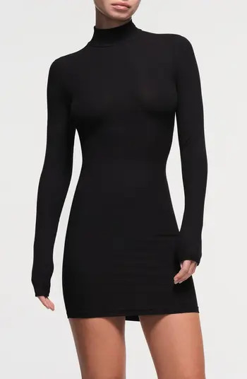 Soft Lounge Mock Neck Long Sleeve Minidress | Nordstrom