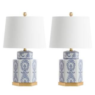 Bodin 23 in. Blue/White Table Lamp | The Home Depot