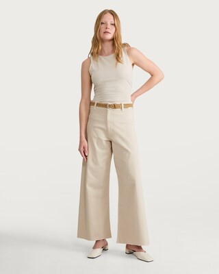 F&F Wide Leg Jeans in Ecru | Tesco F&F