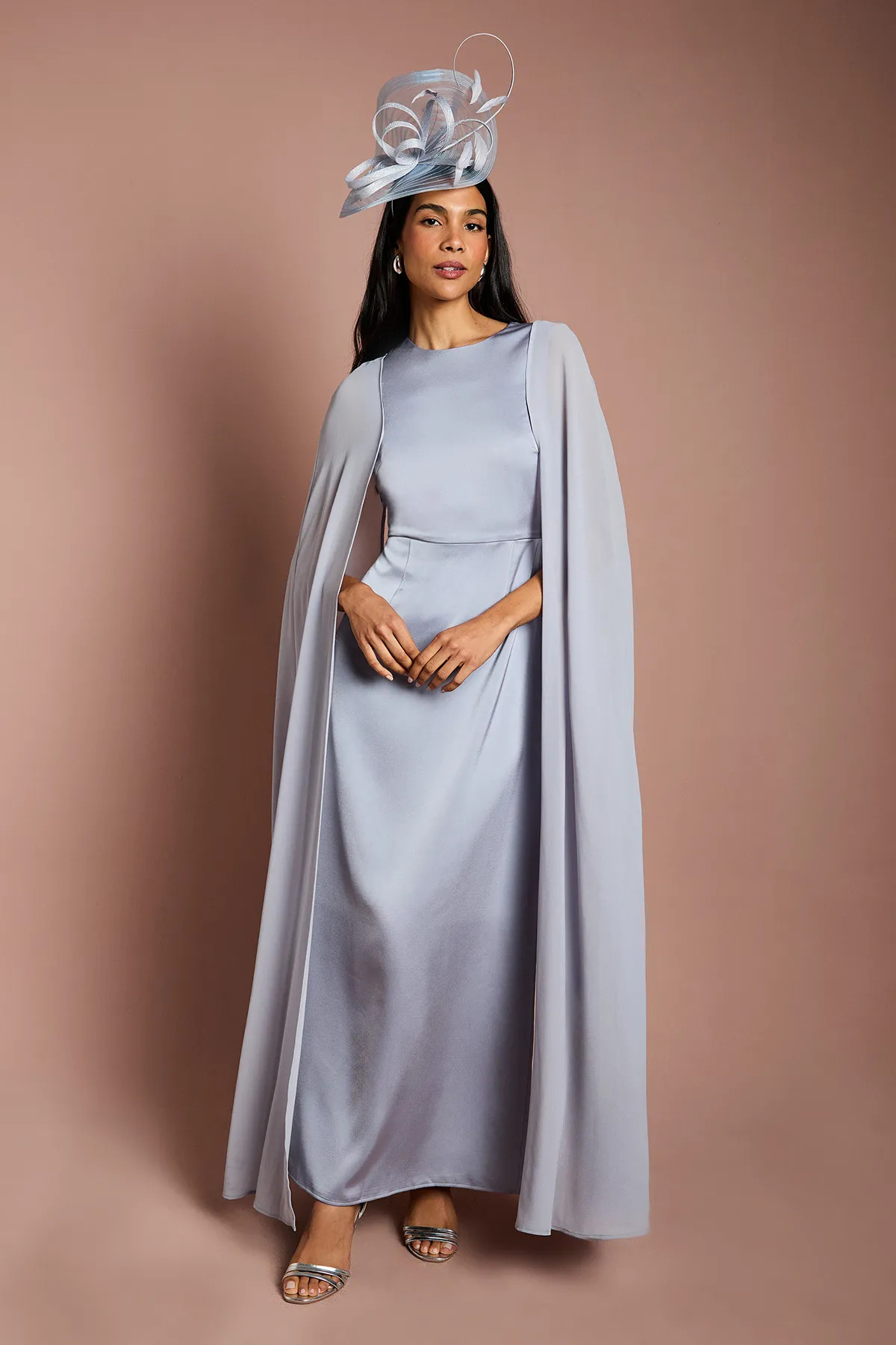 Dresses | Sleeveless Crepe Maxi Dress With Chiffon Cape | Coast | Wallis UK