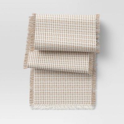 72" x 14" Cotton and Jute Textured Table Runner - Threshold™ | Target