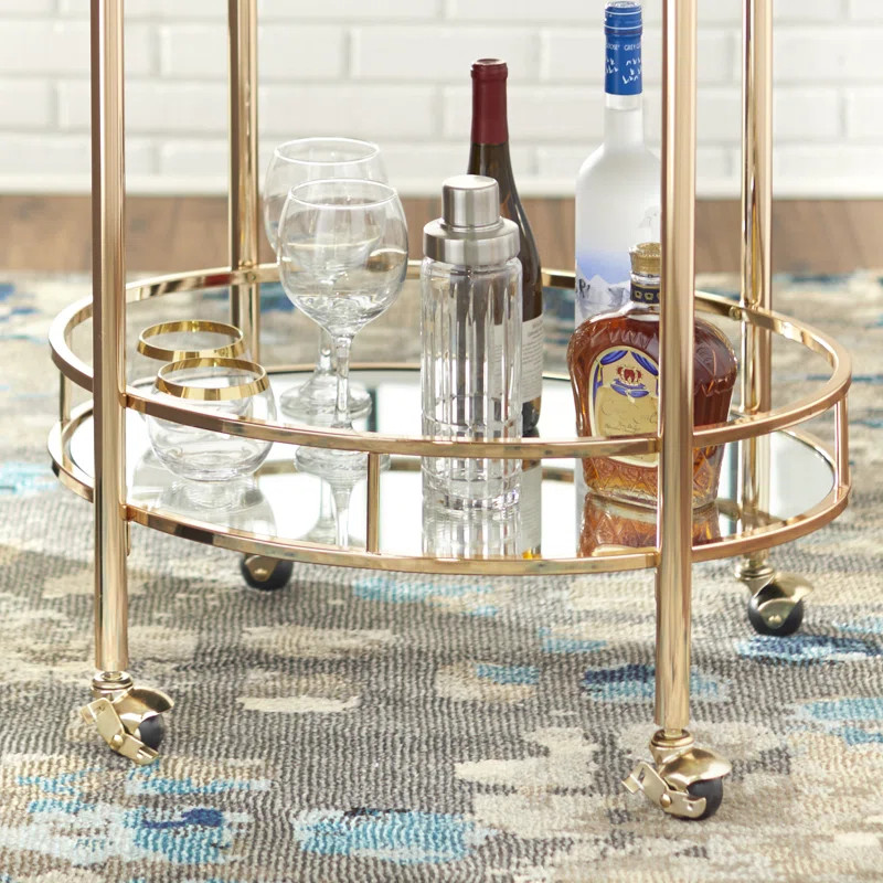 Bonnaire 30'' Wide Oval Bar Cart | Wayfair North America