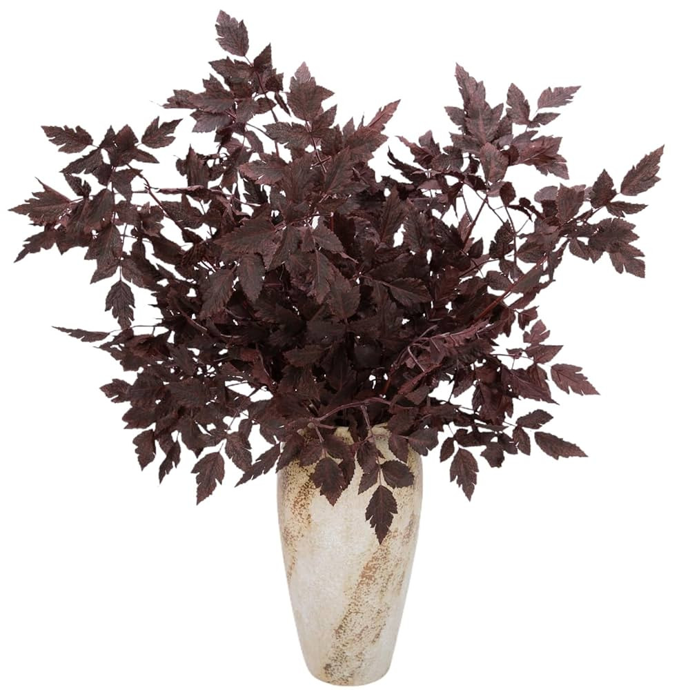 6 Pcs 30" Cimicifuga Plant Leaves Spray Fall Floral Stems Faux Plum cimicifuga Foliage Branch for... | Amazon (US)