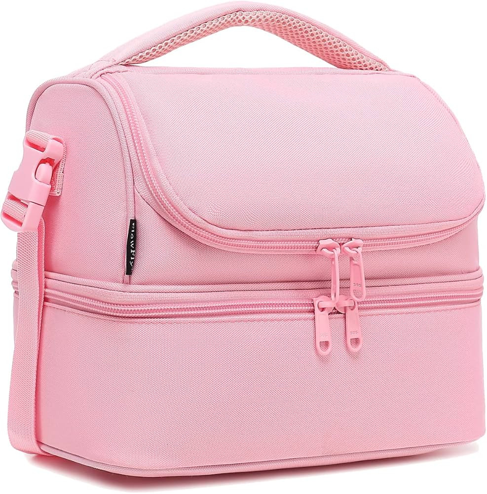 FlowFly Double Decker Cooler Insulated Lunch Bag Large Tote for Boys, Girls, Men, Women, with Adj... | Amazon (US)