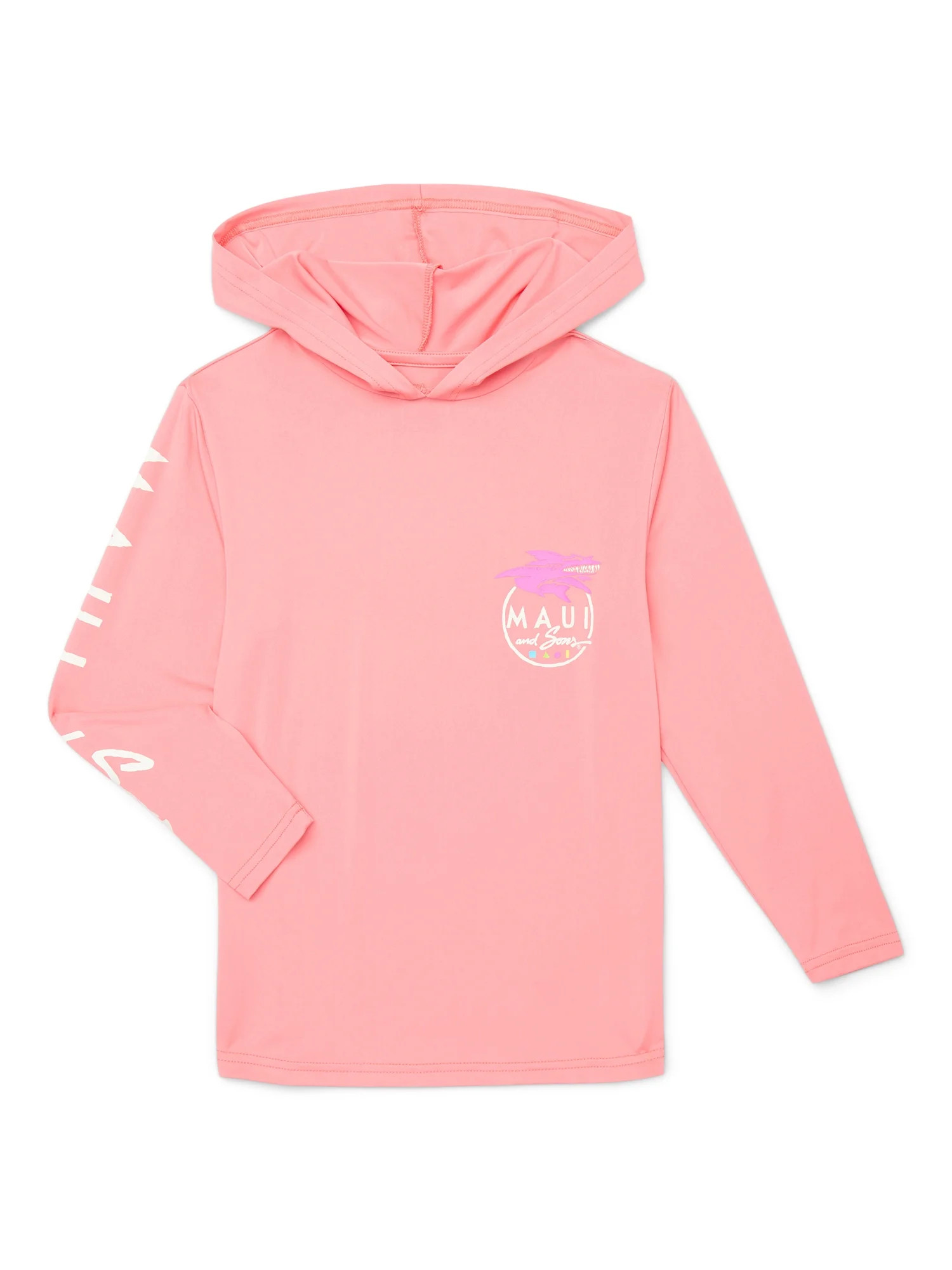 Maui and Sons Boys Twisted Logo Hooded Sun Shirt, Sizes XS-XL | Walmart (US)