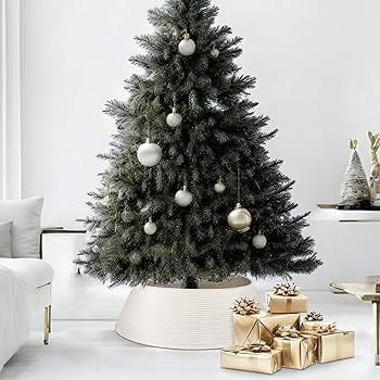 Beautiful Christmas Tree Collar - Modern 28" Cotton Rope Tree Ring - Easy to Set Up Christmas Ski... | Amazon (US)
