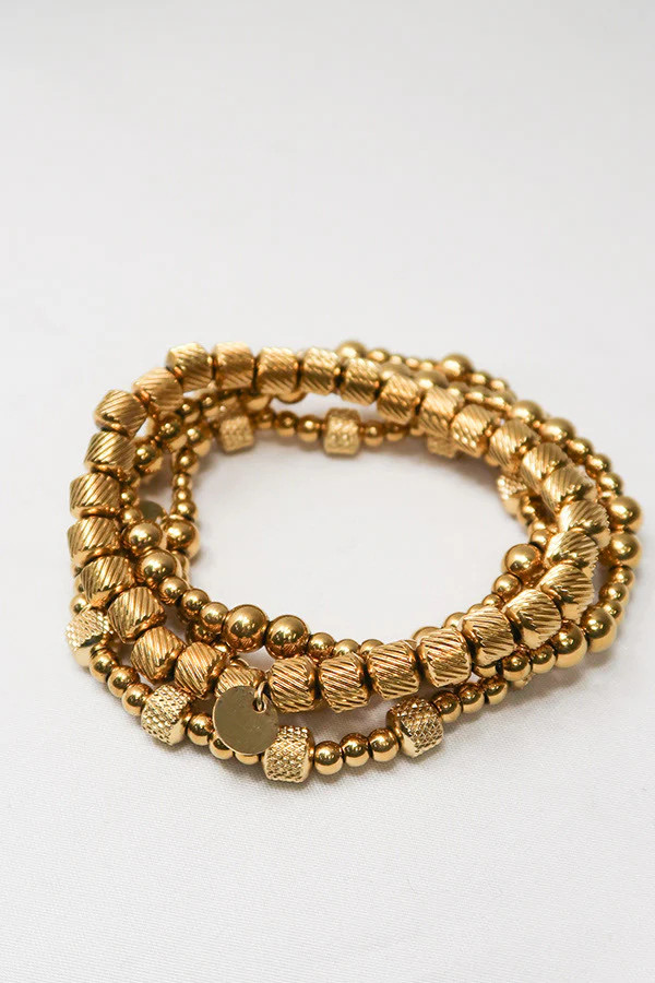 Golden Favor 316L Stainless Steel 4 Piece Bracelet Stack | KC Chic Designs