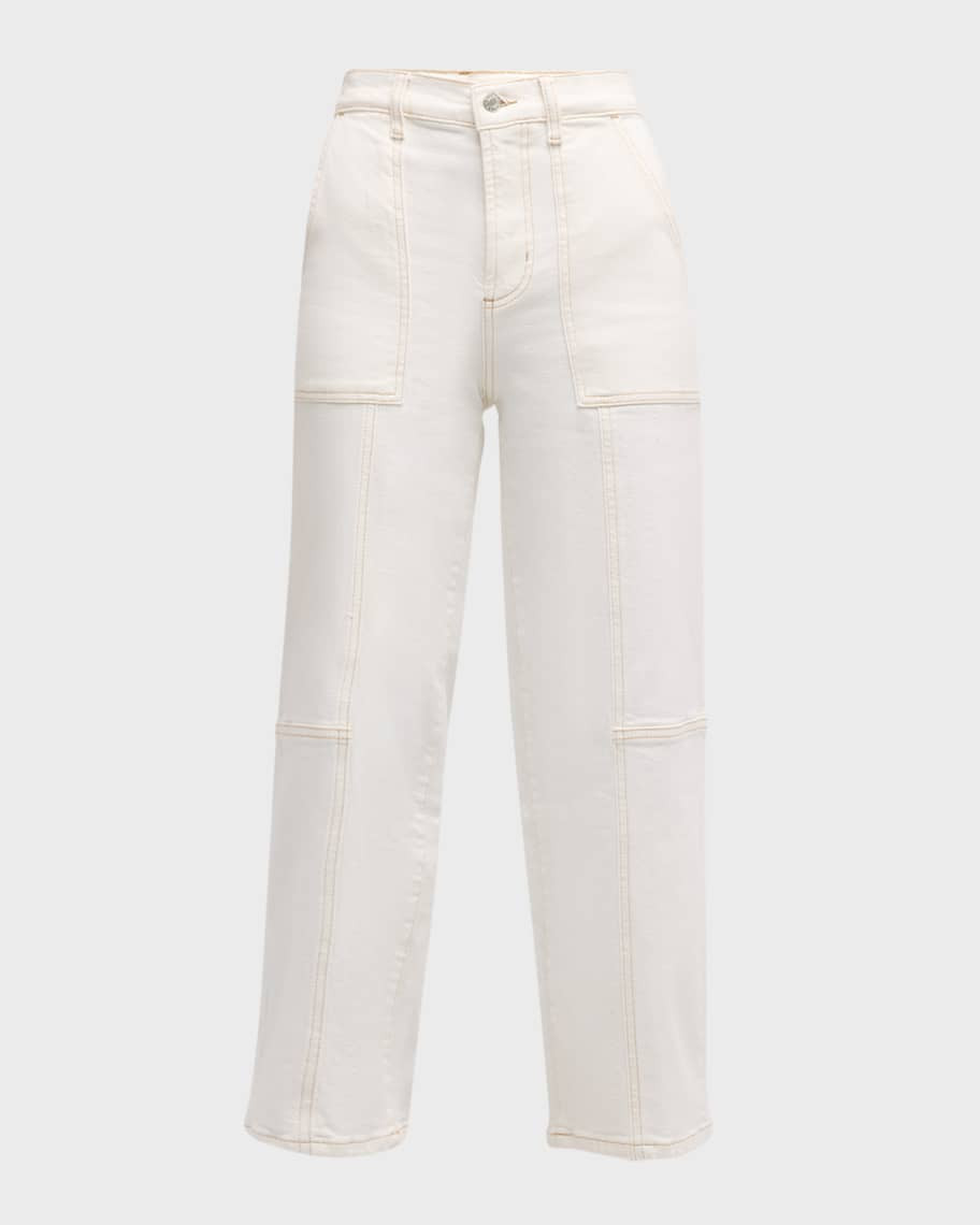 Getty Cropped Denim Utility Pants | Neiman Marcus