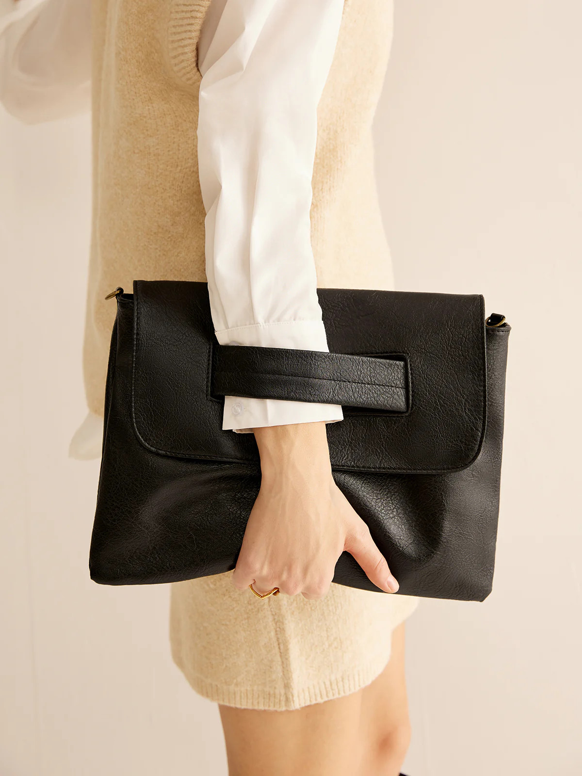 Large Capacity Soft Flap Clutch Bag | Commense