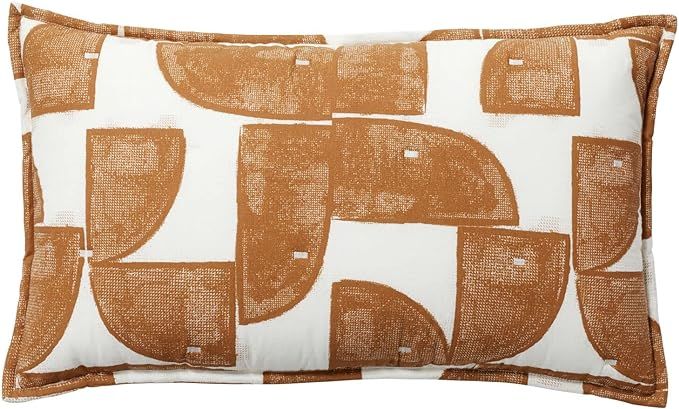 Nate Home by Nate Berkus Distressed Shapes Decorative Pillow - Cotton Throw Pillow, Modern Decor ... | Amazon (US)