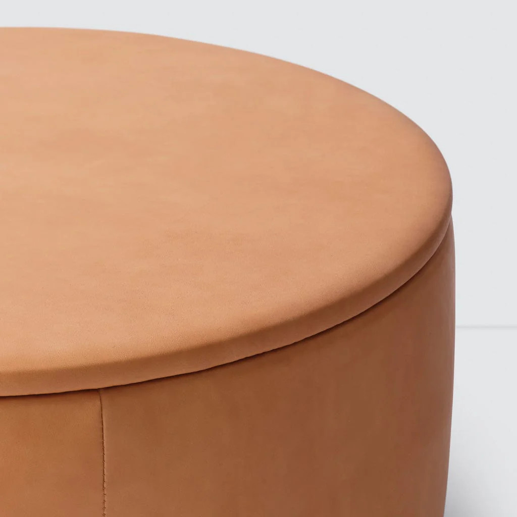 Torres Leather Storage Ottoman - Medium & Large | The Citizenry
