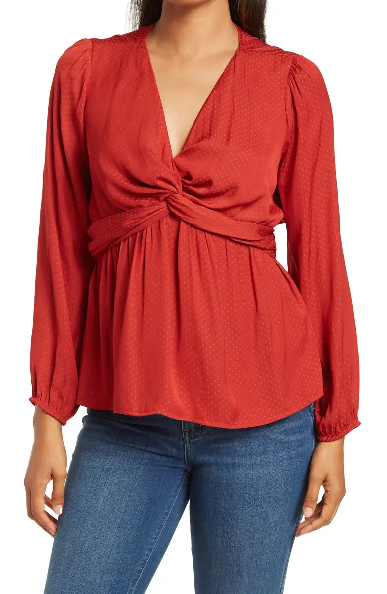 Pleione Twist Front Satin Blouse | Nordstromrack | Nordstrom Rack