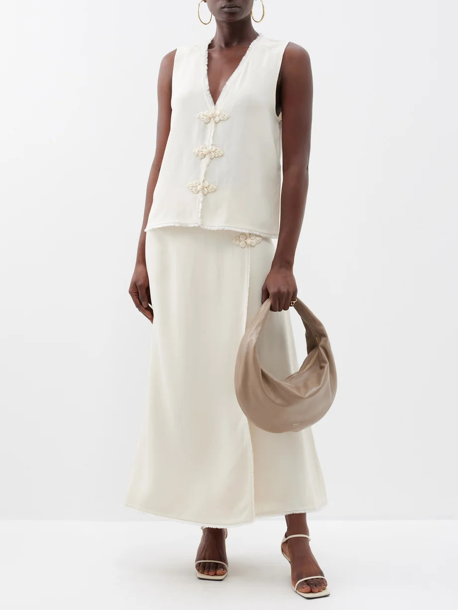 Esra fringed-trim crepe skirt | By Malene Birger | Matches (UK)