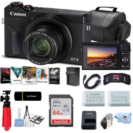 Canon PowerShot G7 X Mark III Digital Camera Black + 64GB Memory Card + Corel Photo Software + Charg | Walmart (US)