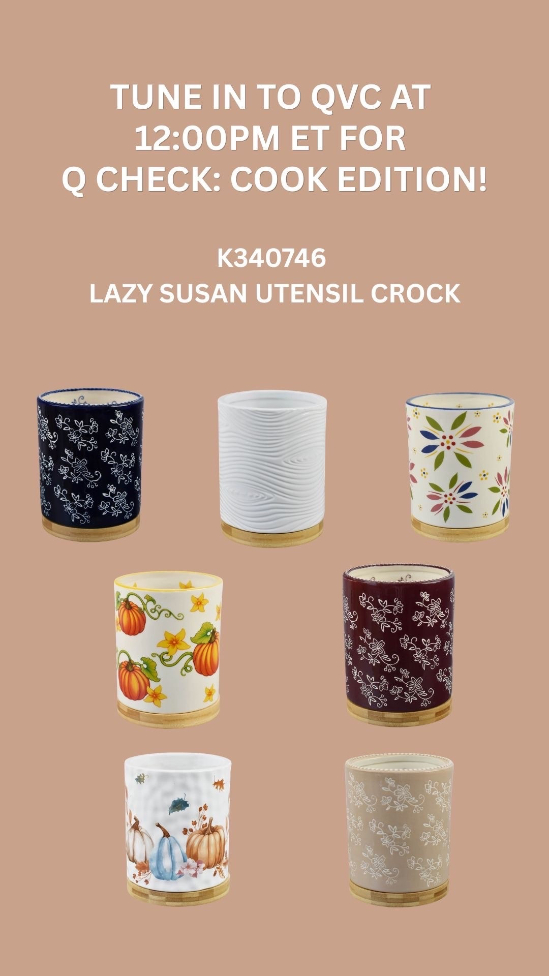 Shop my new Lazy Susan Utensil Crock! This new piece comes in Floral Lace Black, Floral Lace Cranberry, Floral Lace Oatmeal, Old World Confetti, Pumpkin Patch, Thanks & Giving, and White Woodland! Shop it below at an amazing price! 🤎

#LTKfoodie #LTKHome #LTKSaleAlert