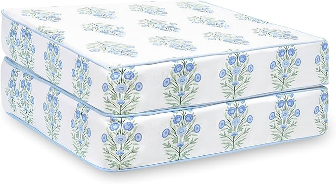 Hofdeco Premium Coastal Patio Indoor Outdoor Seat Cushion Cover Only Set of 2, 20”x20”x4” W... | Amazon (US)