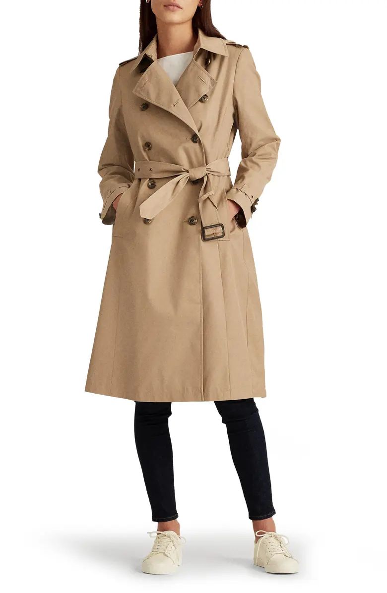 Double Breasted Long Hooded Trench Coat | Nordstrom