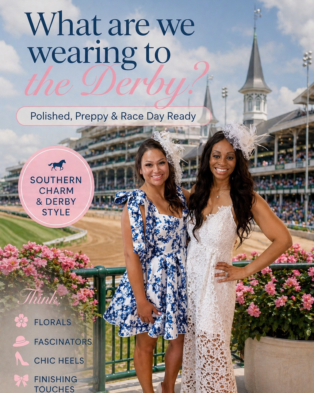 Kentucky Derby style inspo 🐎🌸
Florals, statement heels, and the prettiest fascinators—everything you need for a polished, race day ready look ✨

Which look is your favorite? 💕
Shop all these styles in my LTK 👉

#KentuckyDerbyStyle #DerbyOutfits #RaceDayReady #SpringStyleInspo #PreppyStyle #SouthernCharmStyle #LTKSeasonal #LTKStyle #DerbyFashion #WhatToWear

#LTKootd #LTKPetite #LTKSeasonal