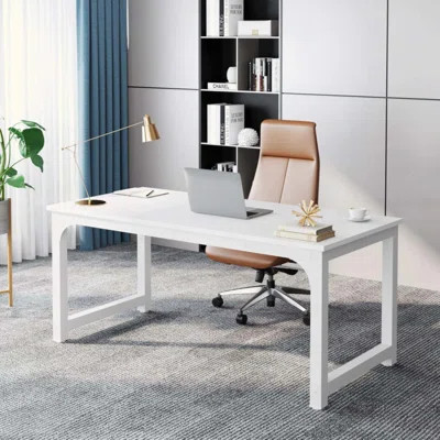Executive Desk, Large Modern Office Computer Desk with Thick Metal Frame & Spacious Workstation, Business Furniture for Home Office | Wayfair North America