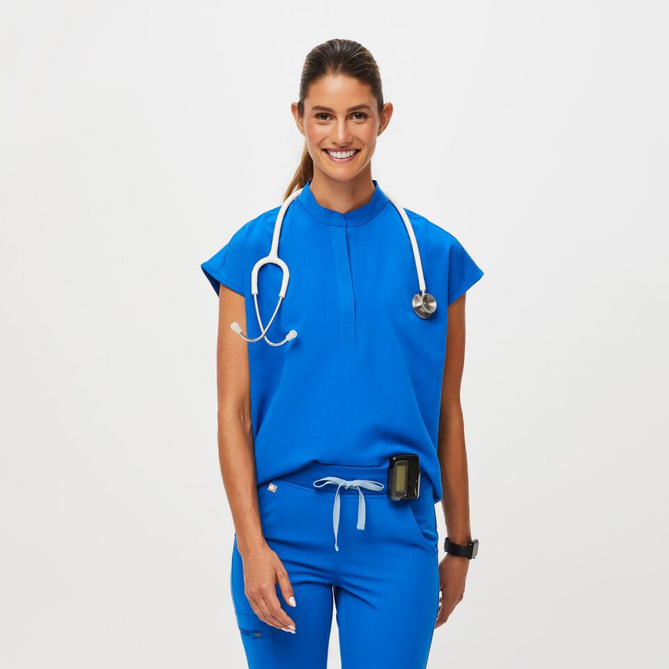 Women's Rafaela Oversized Scrub Top™ - Royal Blue · FIGS | FIGS