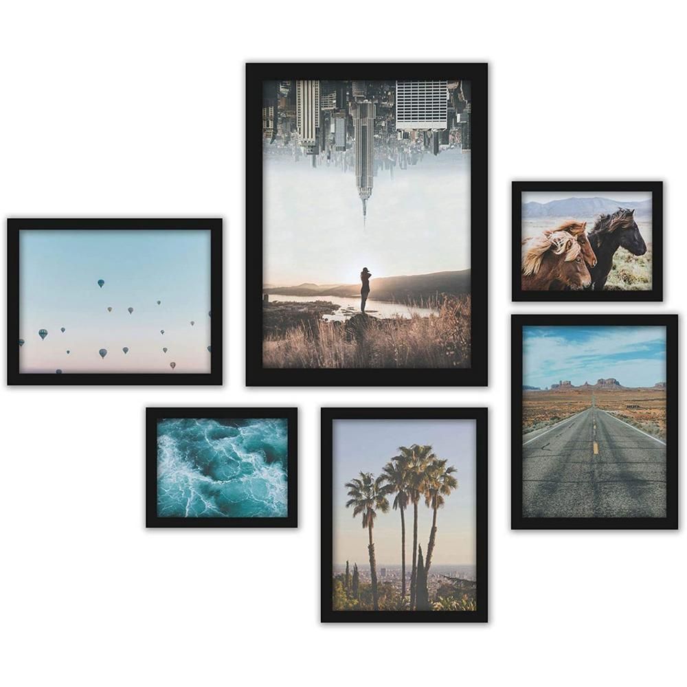 Americanflat City and Country Wanderlust Photography 6-Piece Black Framed Art Set by Luke Gram | The Home Depot