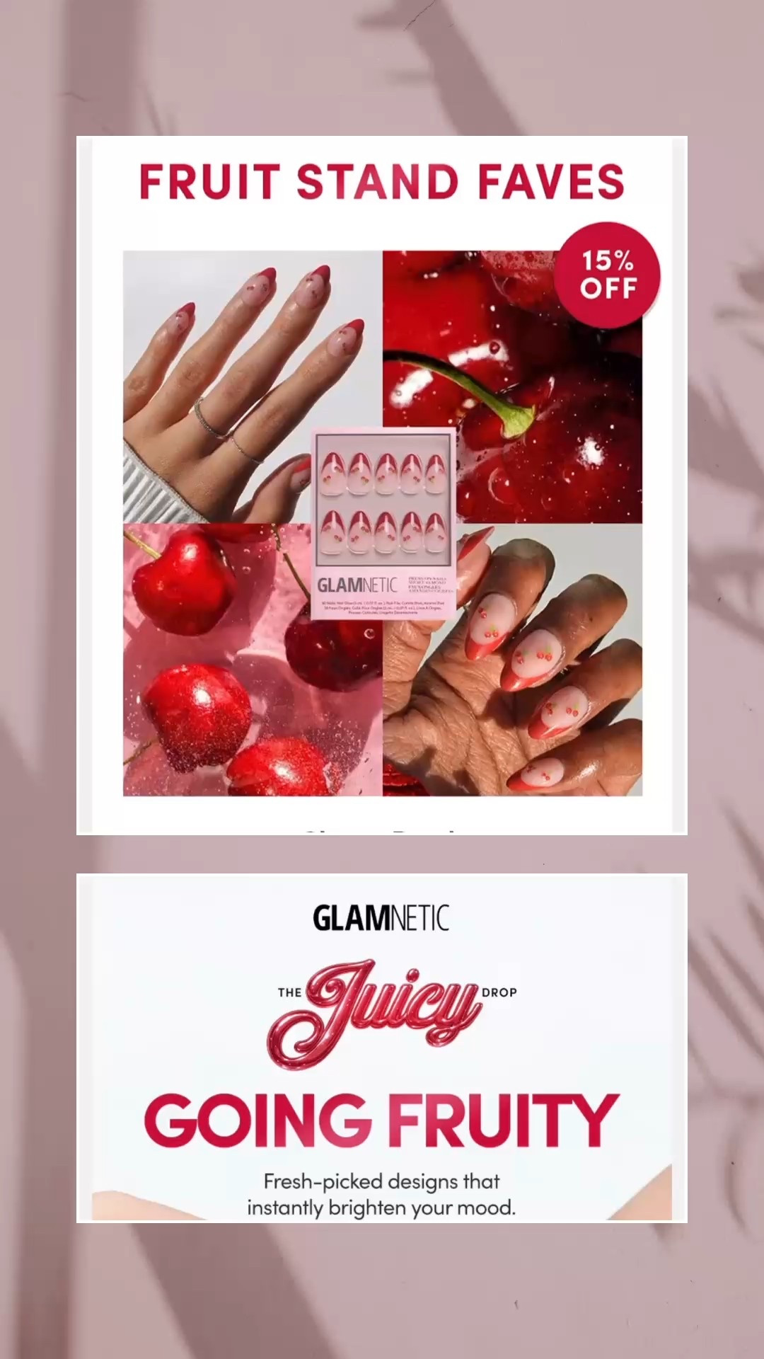 If you love cute + easy glam, you NEED these 🍒💅 

The Glamnetic Juicy Drop nails are fruity, fun, and last for days. 
Perfect for busy moms who still want pretty nails ✨ 

Shop them here!

#LTKSaleAlert #LTKselfcare #LTKBeauty