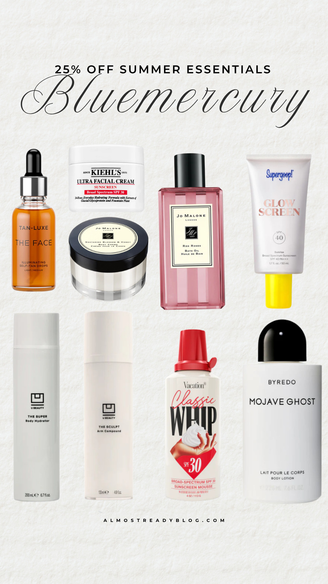 Bluemercury 25% off summer essentials, Bluemercury sale, summer beauty, skincare essentials, SPF favorites, luxury beauty, sunscreen skincare, body care, self tanning, summer skincare

#LTKSaleAlert #LTKBeauty