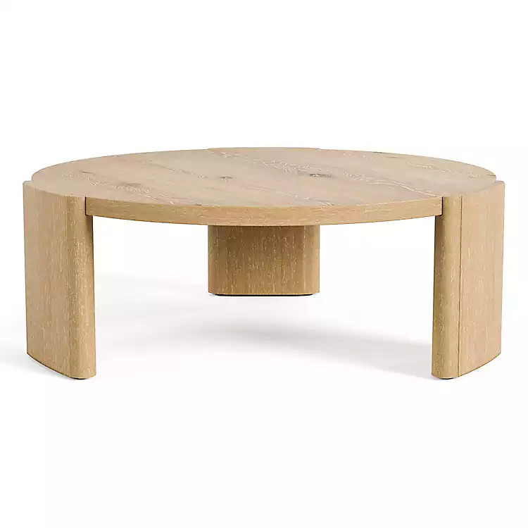 Natural Oak Wood Round Ashford Coffee Table | Kirklands Home | Kirklands