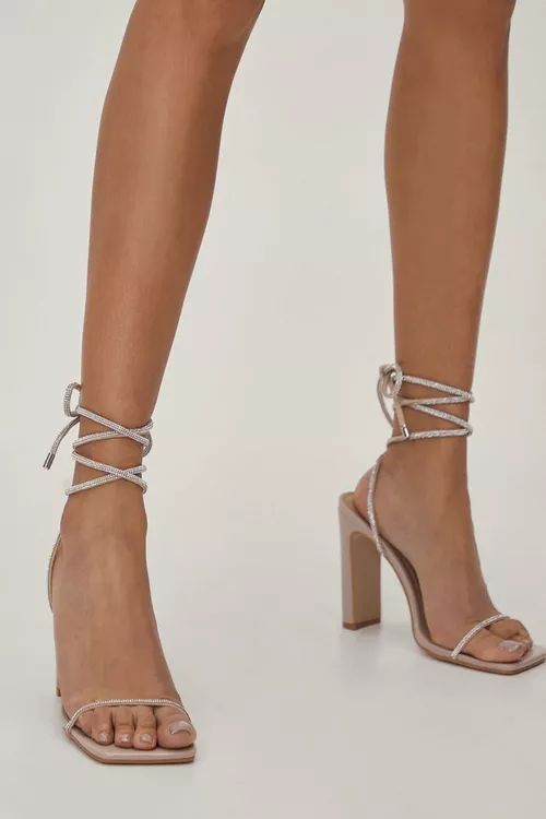 Patent Diamante Strap Strappy Heels | Nasty Gal (US)