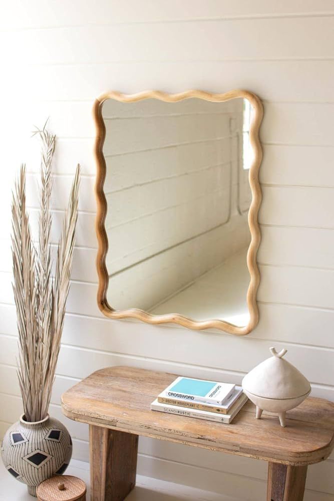 KALALOU CLA1377 Wooden Squiggle Framed Mirror | Amazon (US)