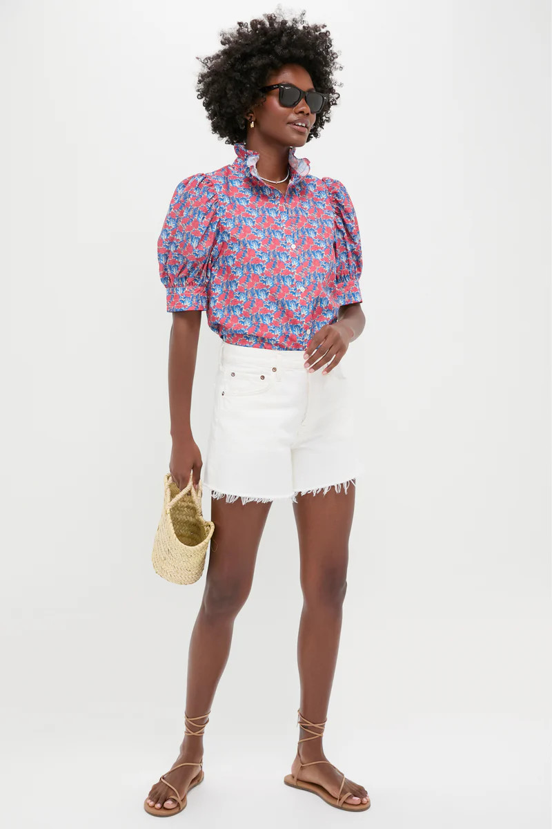 Red & Blue Floral Louisa Blouse | Tuckernuck (US)