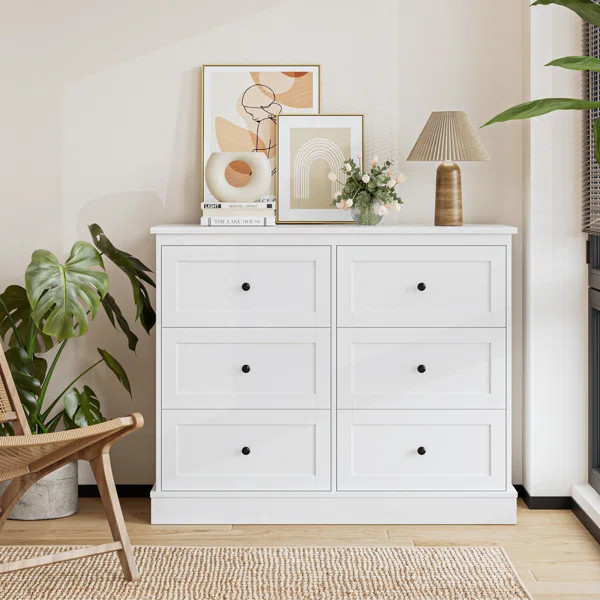 Alffi 6 Drawer 42.51" W Double Dresser | Wayfair North America