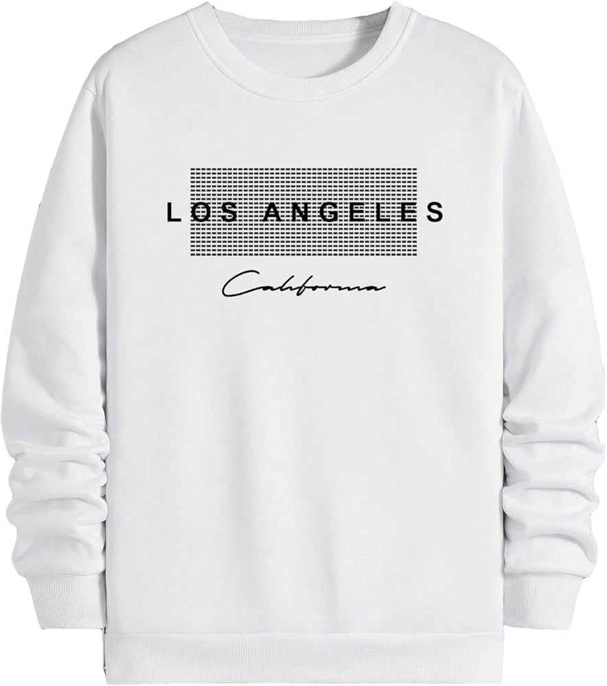 SOLY HUX Men's Letter Graphic Sweatshirt Round Neck Long Sleeve Casual Pullover Tops | Amazon (US)