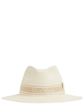 Max Mara - Urago logo ribbon straw hat - White | Luisaviaroma | Luisaviaroma