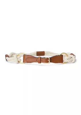 Lauren Ralph Lauren Women's Leather-Trim Rope Skinny Belt | Belk