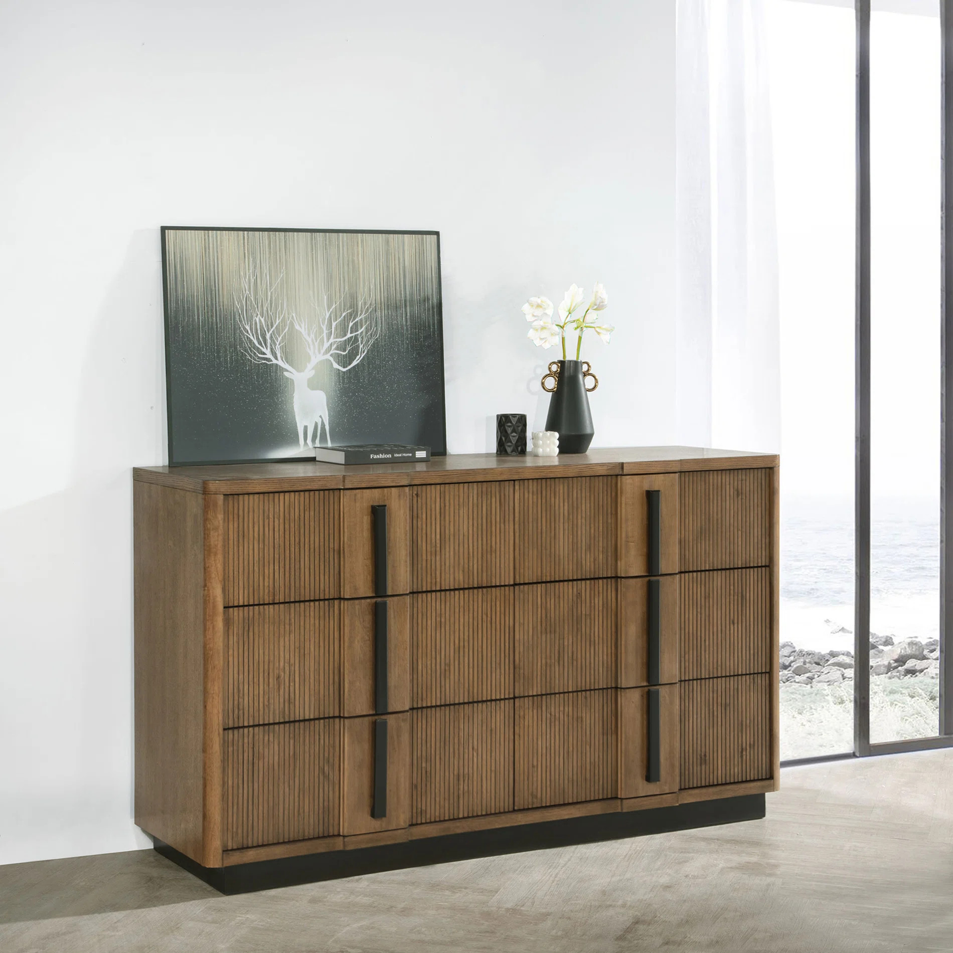 6-Drawer Dresser Cabinet Ash Brown | Wayfair North America