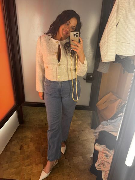 Trying the jacket with one of my favorite styles of jeans. In a 14/32 in jeans and a large in jacket (could size up but they didn’t have XL
in store) 


#LTKSpringSale #LTKfindsunder50 #LTKfindsunder100