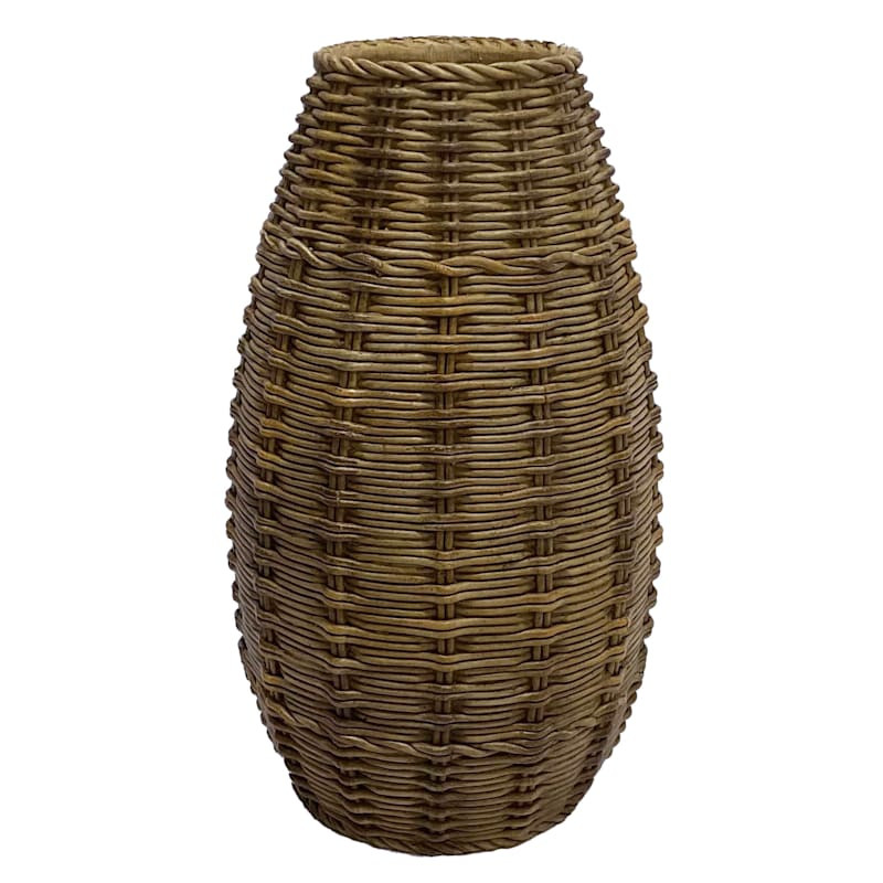Honeybloom Brown Wicker-Look Vase, 9.8" | At Home