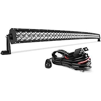 LED Light Bar 52 Inch Curved AUTO Work Light 4D 500W with 8ft Wiring Harness, 50000LM Offroad Dri... | Amazon (US)