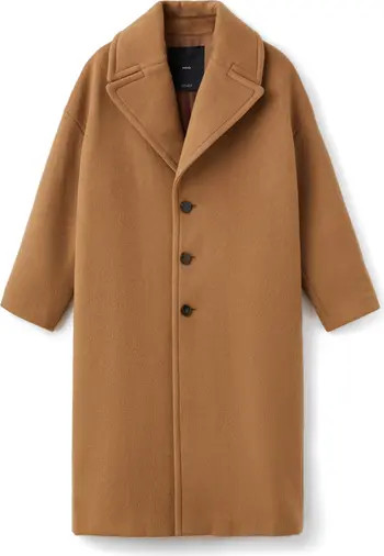 MANGO Selection Notched Lapel Virgin Wool Blend Coat | Nordstrom | Nordstrom