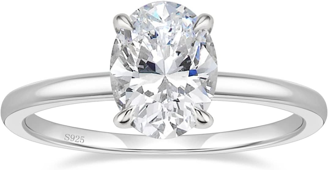 EAMTI 925 Sterling Silver Engagement Rings for Women Oval Cut | Amazon (US)