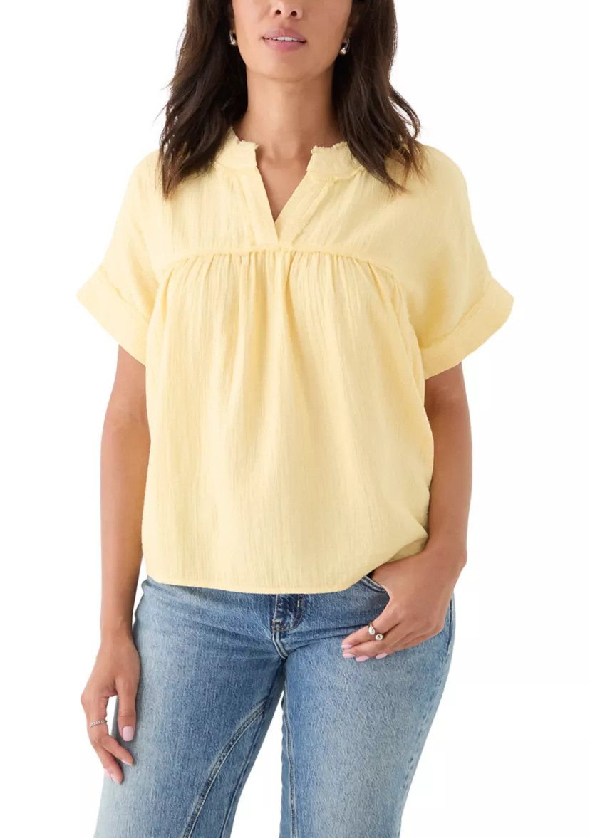 Women's Short Sleeve Gauze Swing Top | Belk
