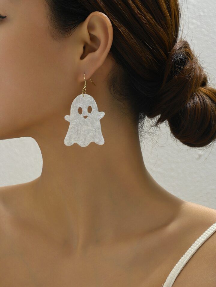 A pair of funny creative earrings female original design simple ghost earrings versatile earrings | SHEIN