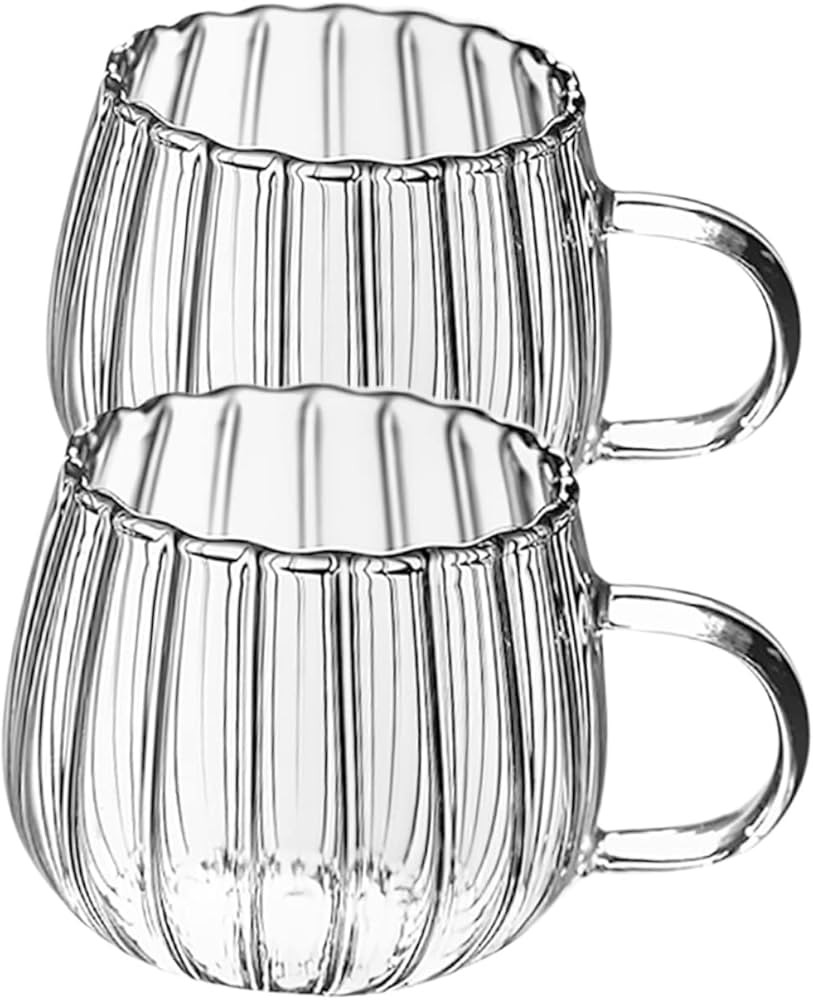 Angoily 2pcs Glass Pumpkin Cups Breakfast Cup for Milk Beer Cup Breakfast Glass Transparent Juice... | Amazon (US)