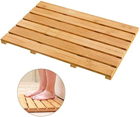 Bath Mat for Luxury Shower - Non-Slip Bamboo Sturdy Water Proof Bathroom Carpet for Indoor or Out... | Amazon (US)