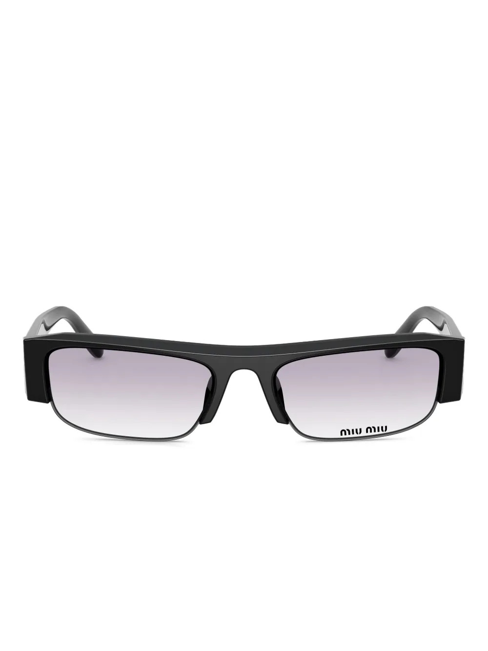 Miu Miu rectangle-frame Sunglasses | Black | FARFETCH | Farfetch Global