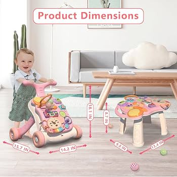 QDRAGON 3 in 1 Baby Walker and Activity Center for Baby Girl,Toddler, Learning to Walk, Sit to St... | Amazon (US)